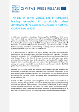 CIVITAS Forum Host 2017, Sept.2016