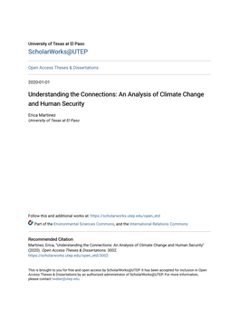 An Analysis of Climate Change and Human Security