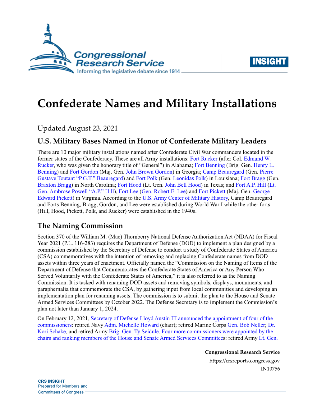 Confederate Names and Military Installations