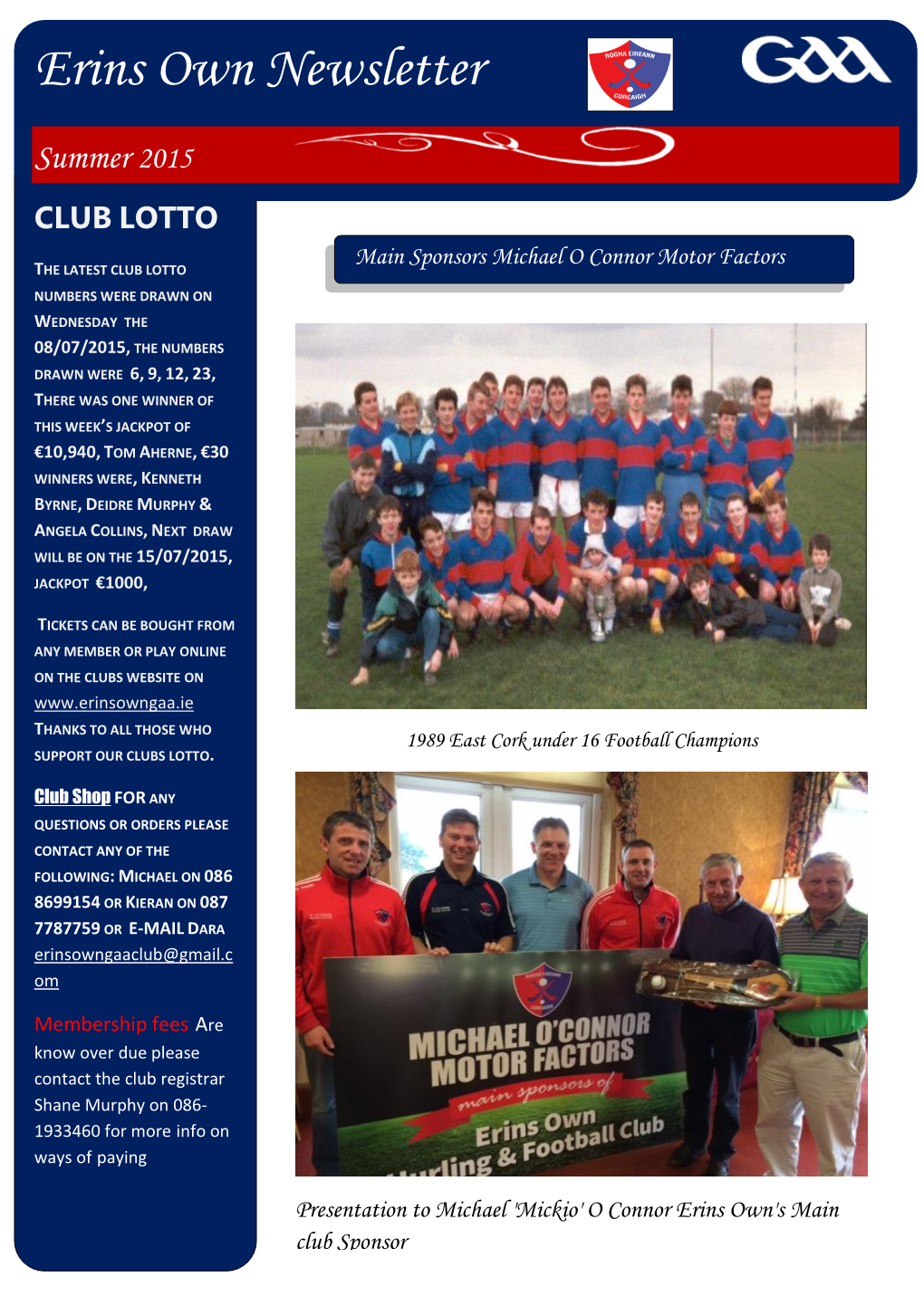 Newsletter 10-07-2015