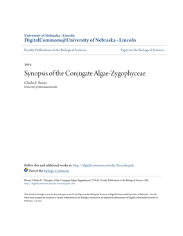 Synopsis of the Conjugate Algae-Zygophyceae Charles E