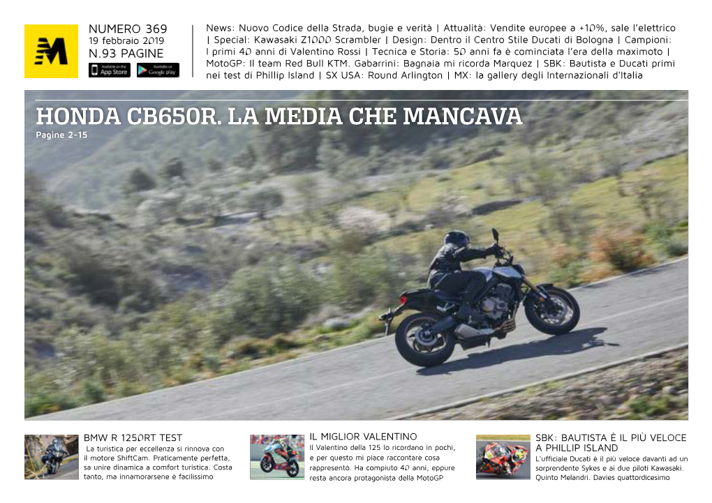 HONDA CB650R. LA MEDIA CHE MANCAVA Pagine 2-15