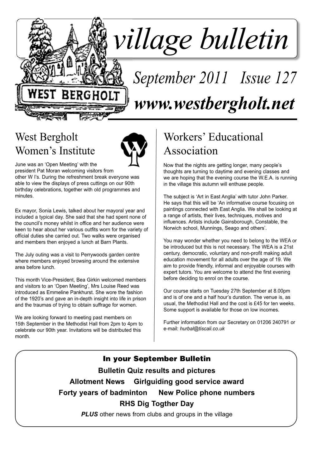 Village Bulletin September 2011 Issue 127