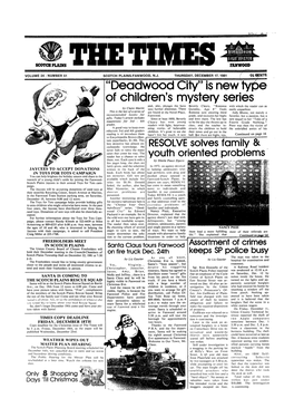 SCOTCH PLAINS the TIMES FANWOOD VOLUME 24-NUMBER 51 SCOTCH Plains-FANWOOD, N,J, THURSDAY, Dicimber 17