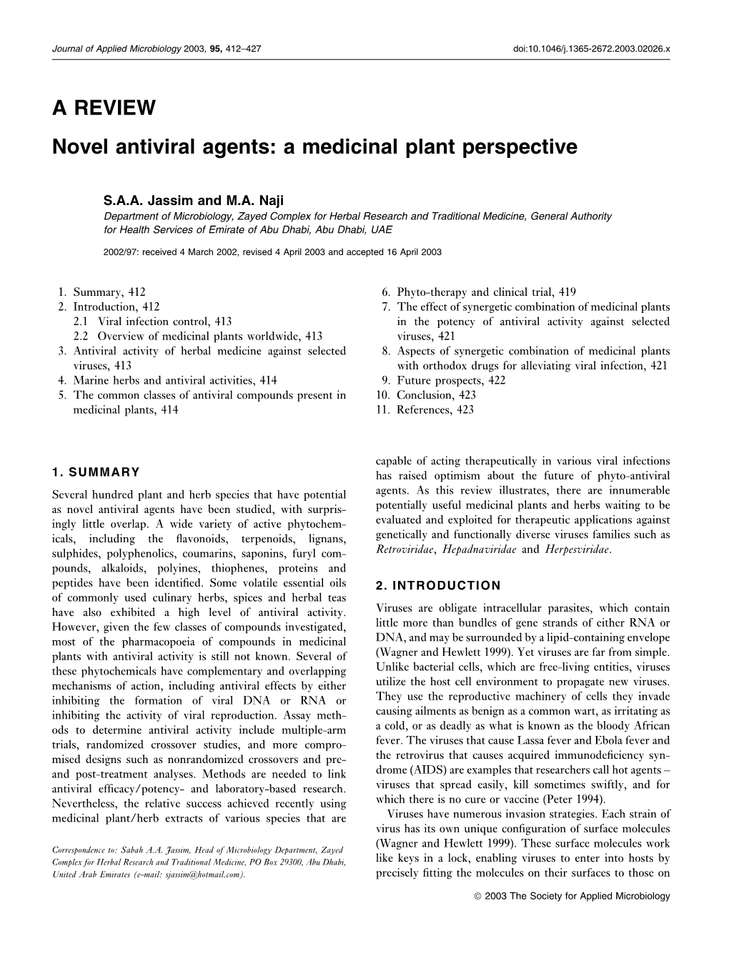 Novel Antiviral Agents: a Medicinal Plant Perspective