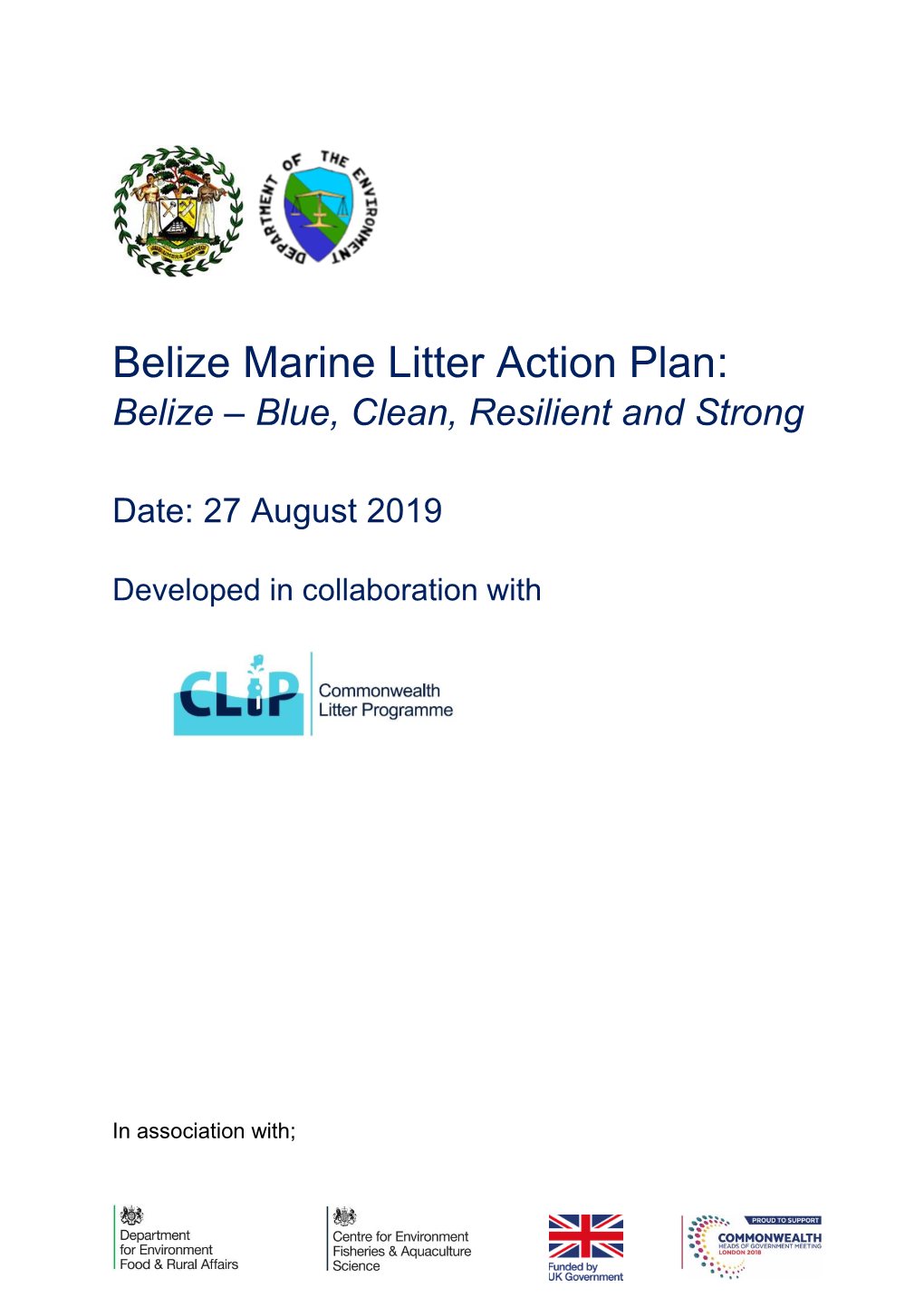 Belize Marine Litter Action Plan: Belize – Blue, Clean, Resilient and Strong