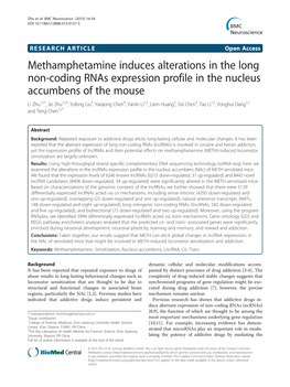 Methamphetamine Induces Alterations in the Long Non-Coding Rnas Expression Profile in the Nucleus Accumbens of the Mouse