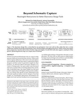 Beyond Schematic Capture Meaningful Abstractions for Better Electronics Design Tools