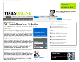 Why Captain Nairac Beats Big Brother | Magnus Linklater - Times Online