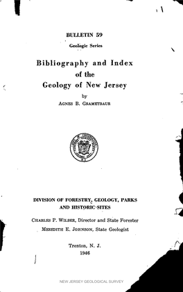 Bulletin 59. Bibliography and Index of the Geology of New Jersey, 1946