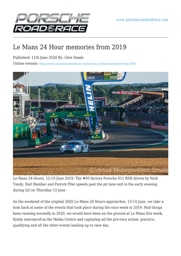 Le Mans 24 Hour Memories from 2019