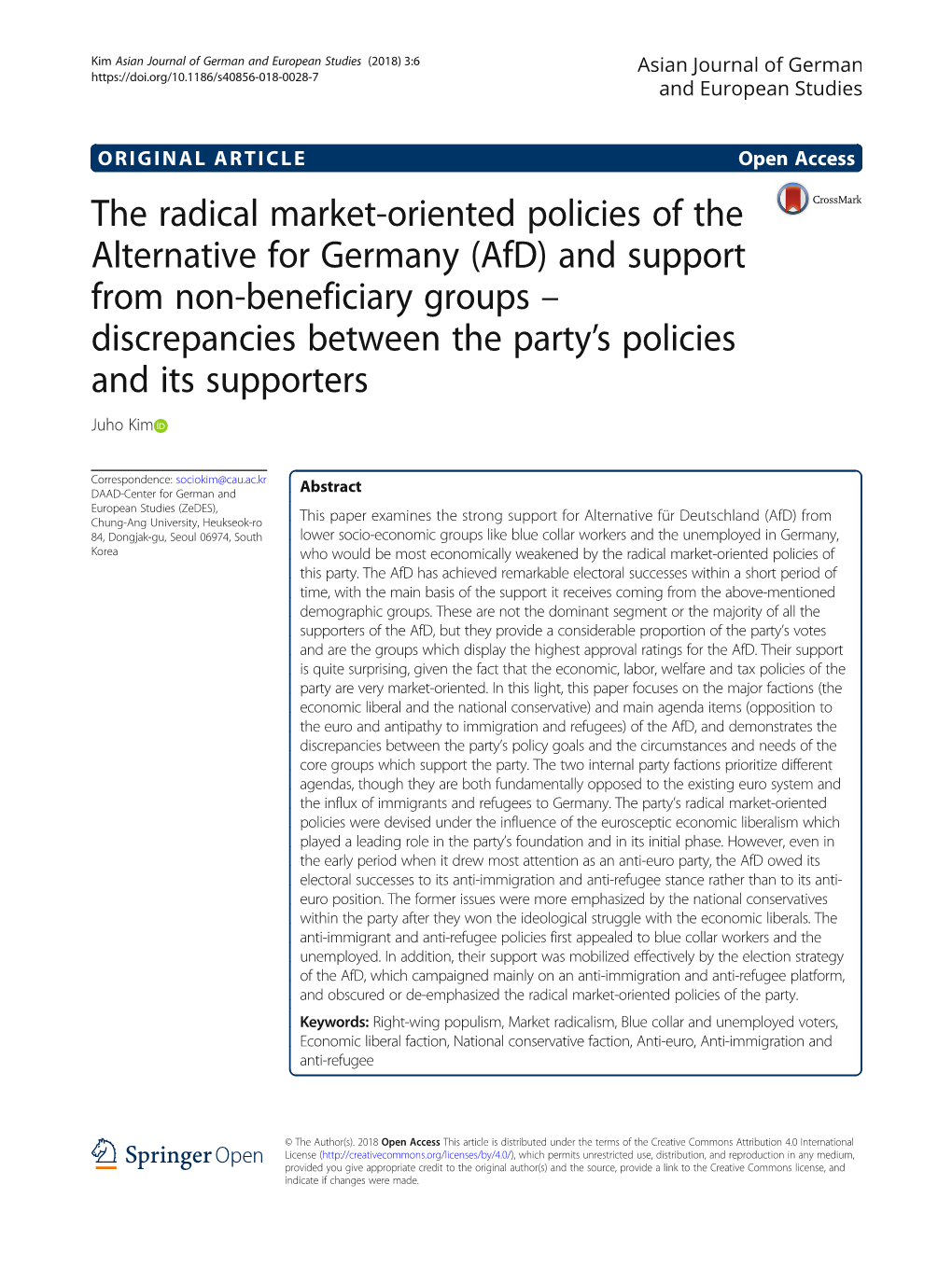 The Radical Market-Oriented Policies of the Alternative for Germany (Afd