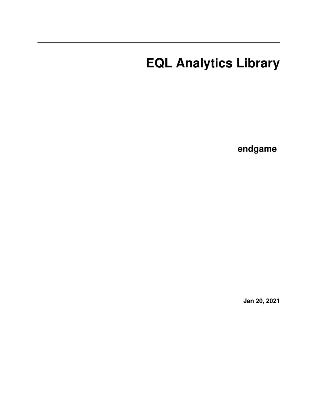 EQL Analytics Library Endgame