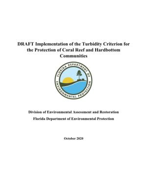 Turbidity Criterion for the Protection of Coral Reef and Hardbottom Communities