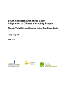 South Saskatchewan River Basin Adaptation to Climate Variability Project