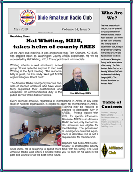 Hal Whiting, KI2U, Takes Helm of County ARES