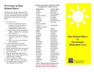 Heat Related Illness in Psychotropic Medication Users