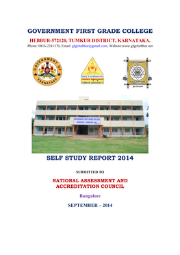 Government First Grade College Hebbur-572120, Tumkur District, Karnataka