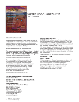 Sacred Hoop Magazine 97 Text Only Pdf