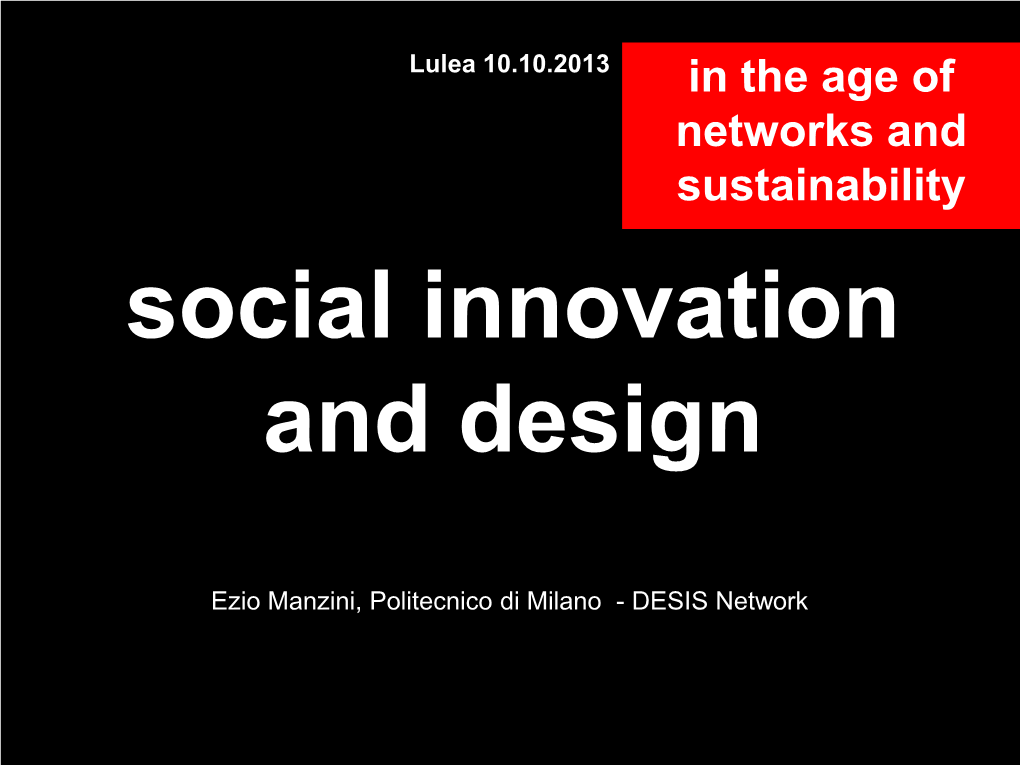 Social Innovation and Design