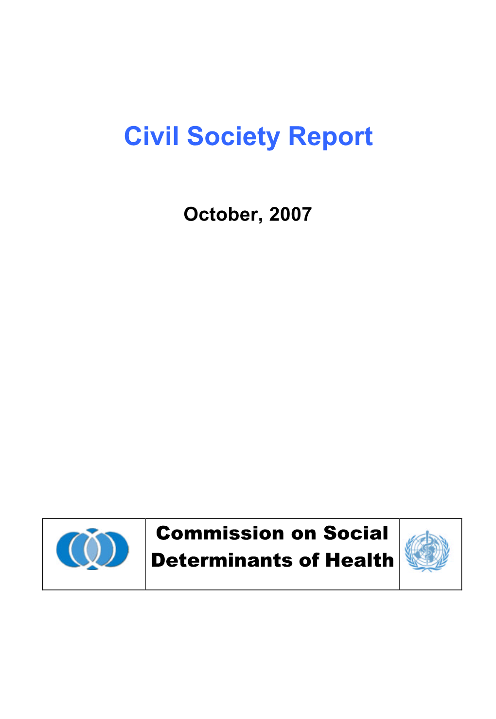 Civil Society Report on Social Determinants of Health