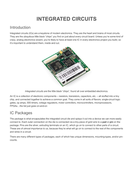 INTEGRATED CIRCUITS Introduction