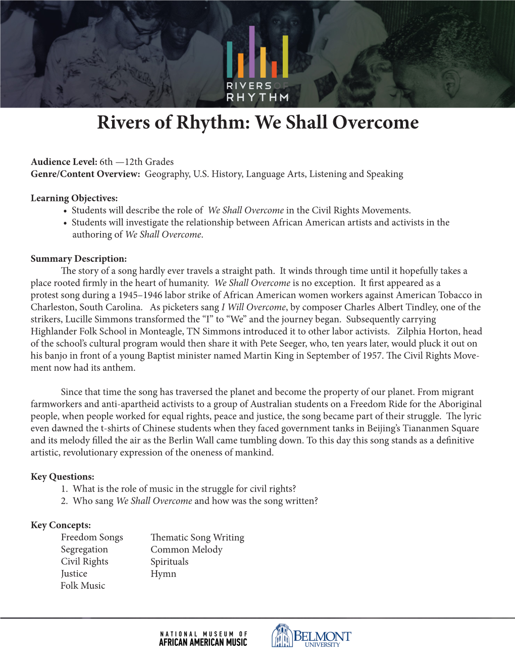 Rivers of Rhythm: We Shall Overcome