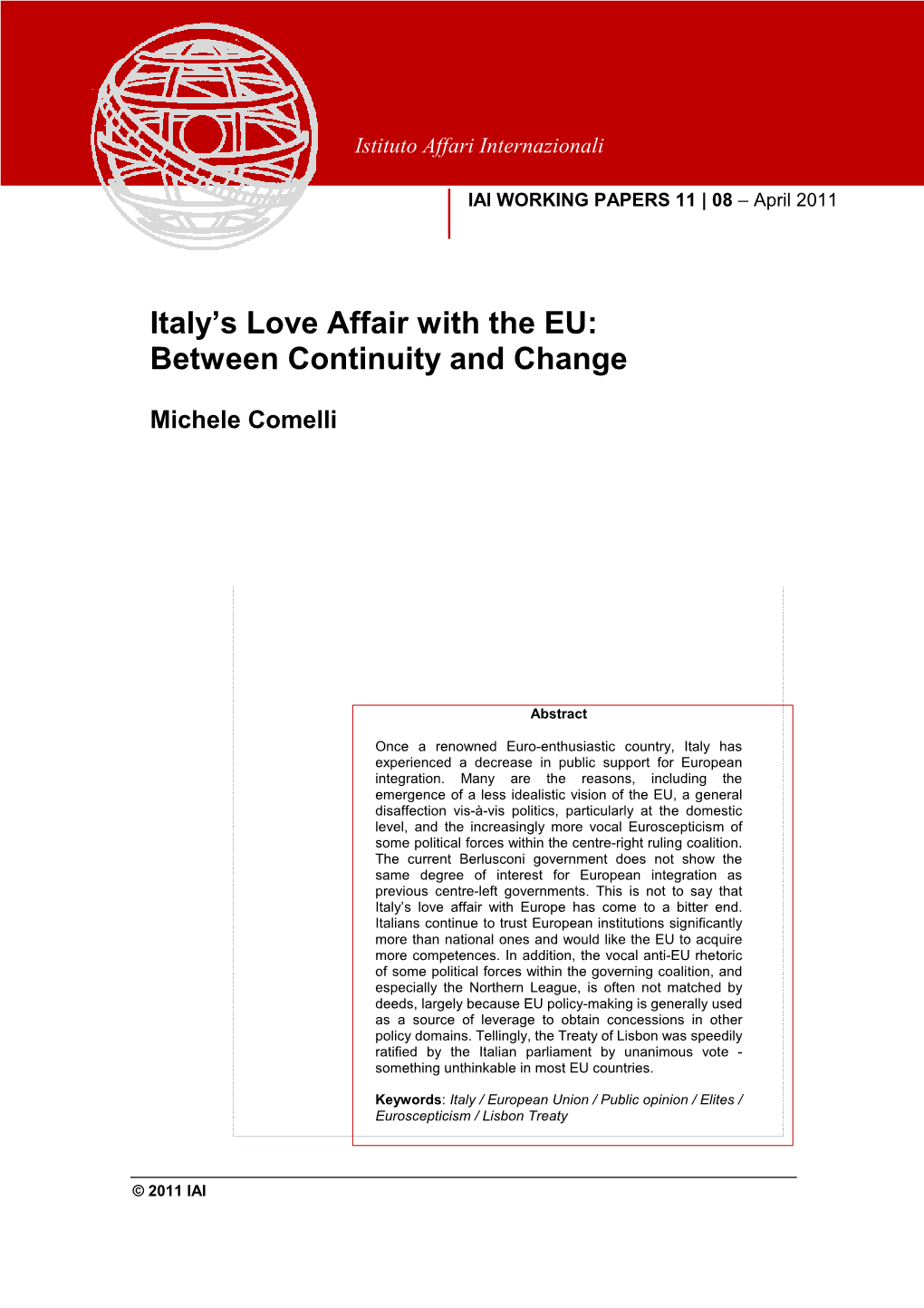 Italy's Love Affair with the EU