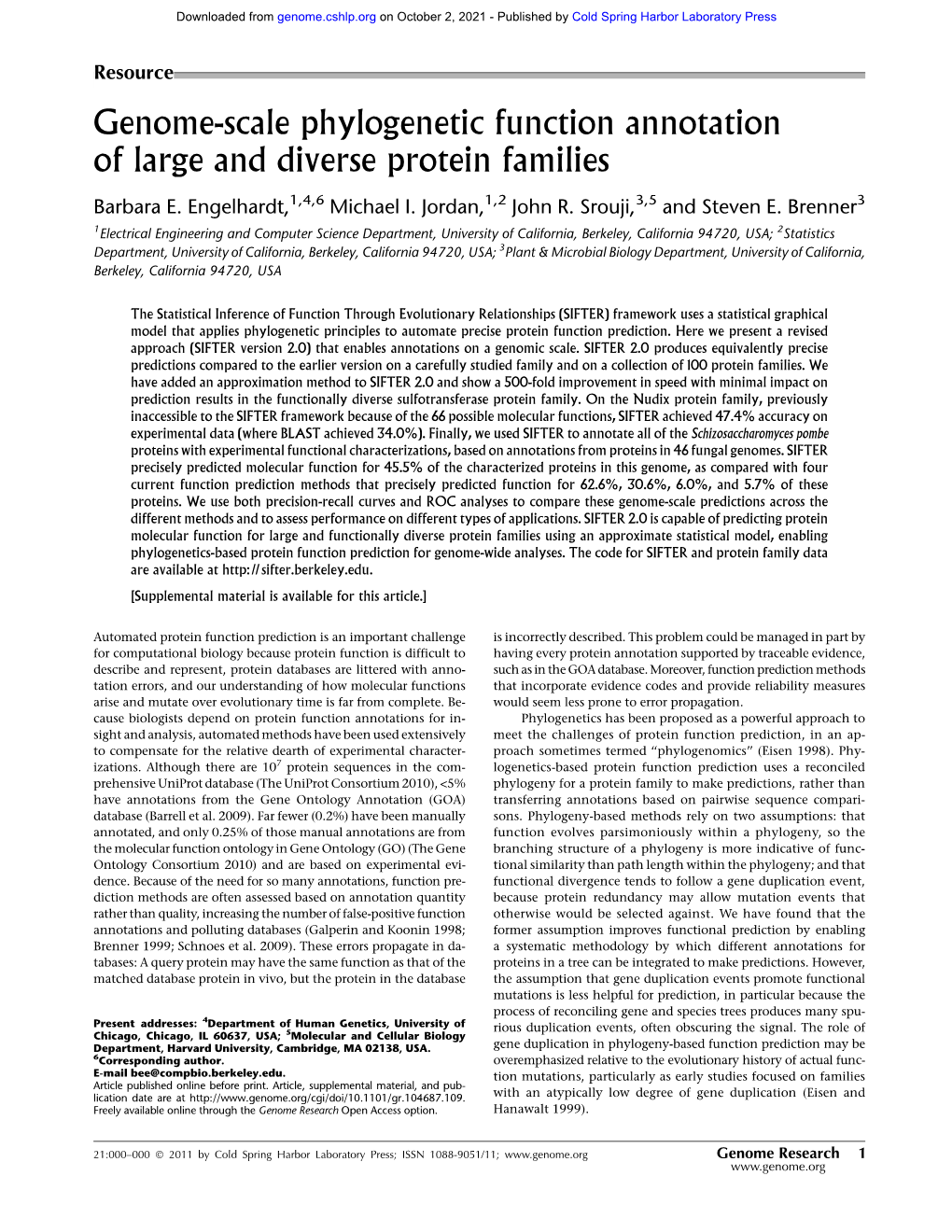 Genome-Scale Phylogenetic Function Annotation of Large and Diverse Protein Families