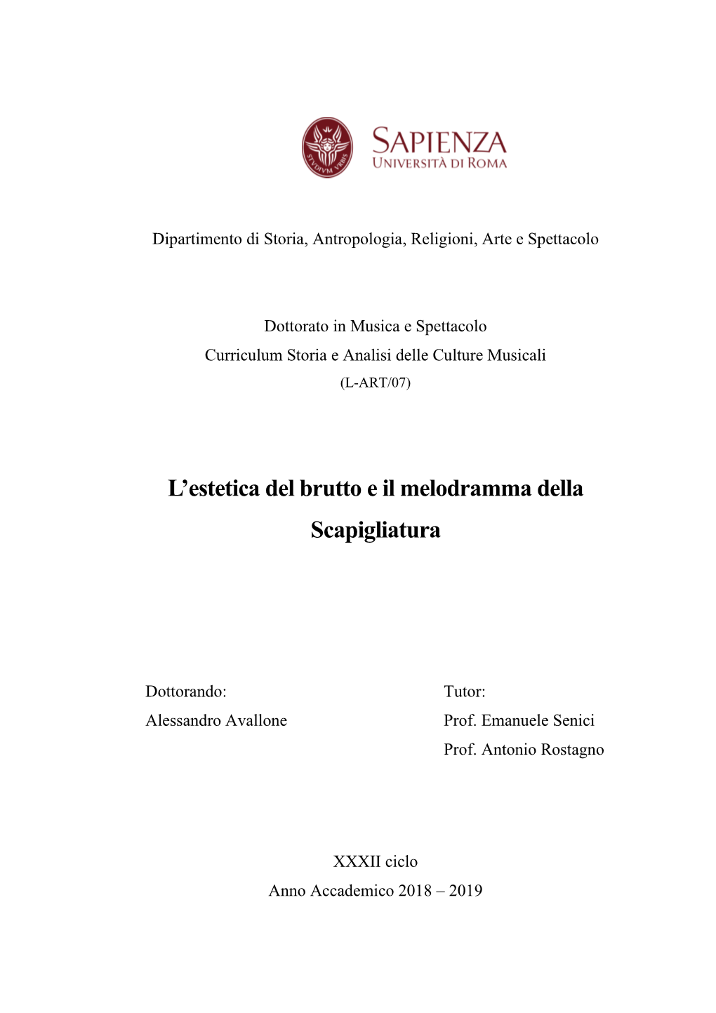 L'estetica Del Brutto E Il Melodramma Della Scapigliatura