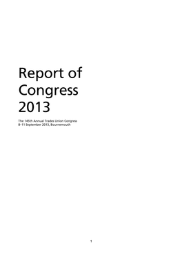 Report of Congress 2013