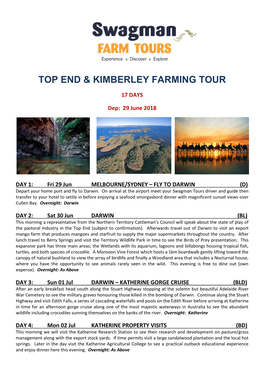 Top End & Kimberley Farming Tour