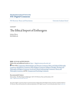 The Ethical Import of Entheogens