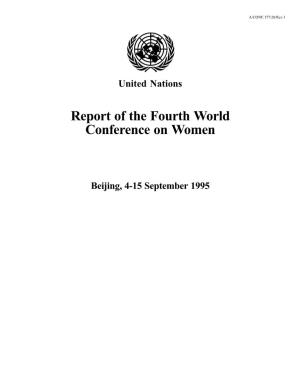 Report of the Fourth World Conference on Women