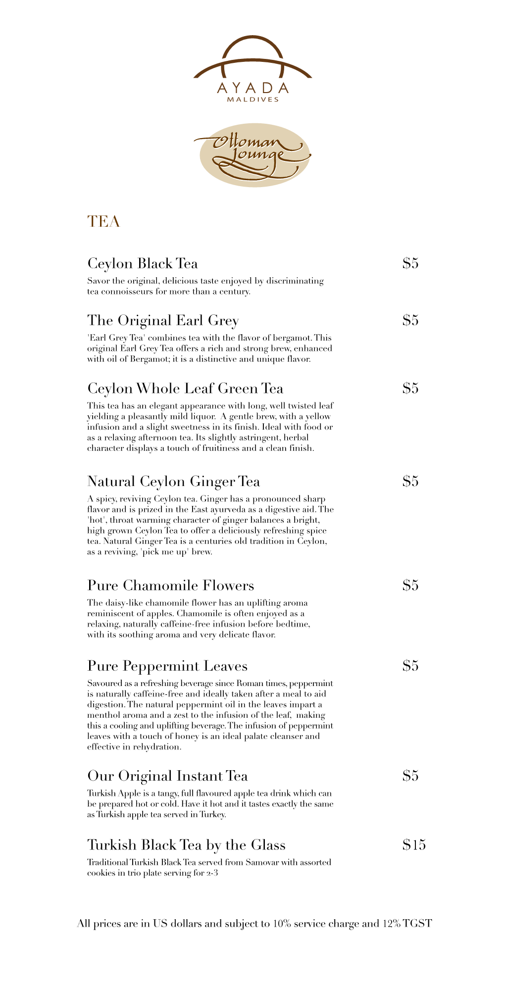 Ceylon Black Tea $5 the Original Earl Grey $5 Ceylon Whole Leaf Green