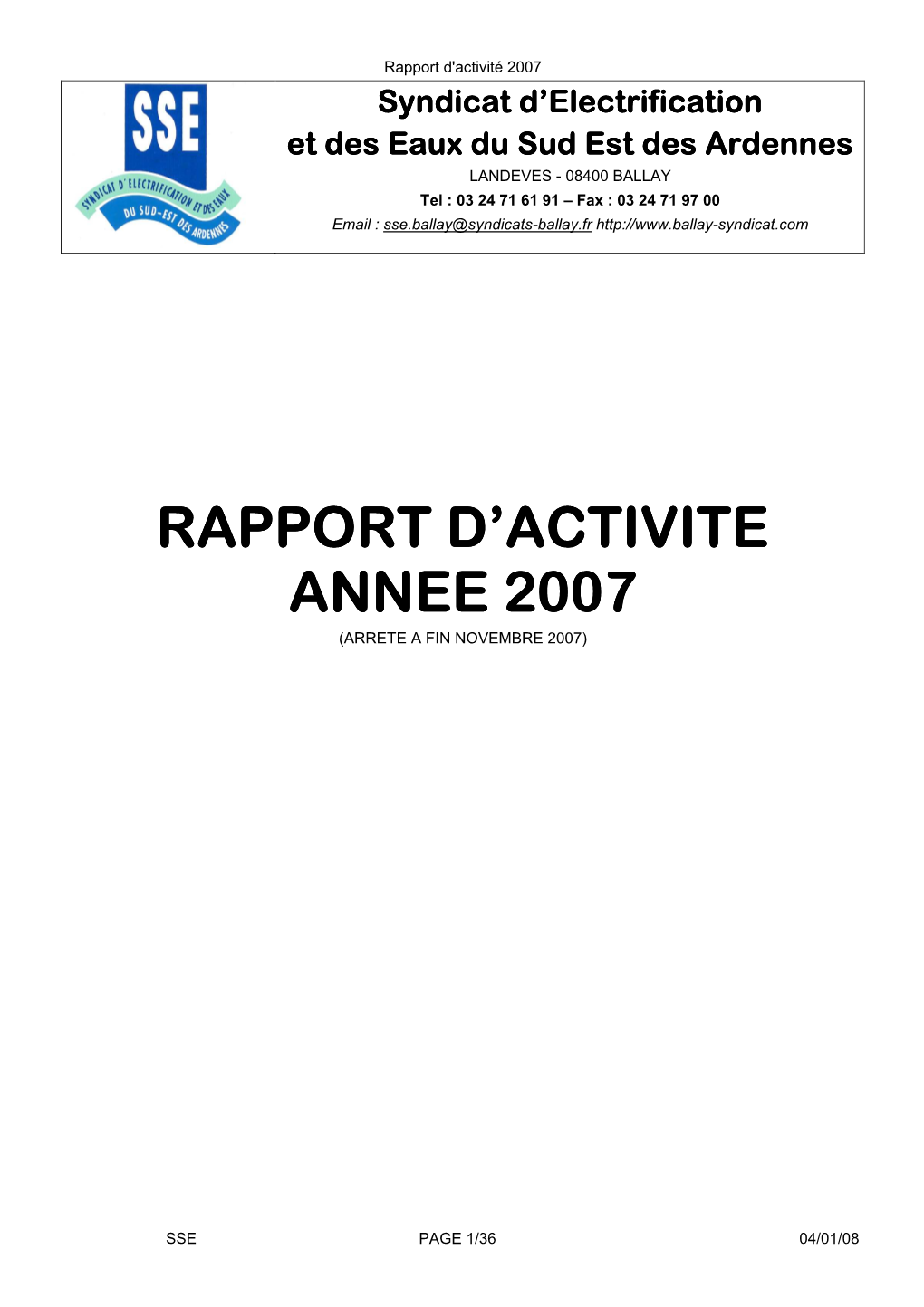 Rapport D'activité