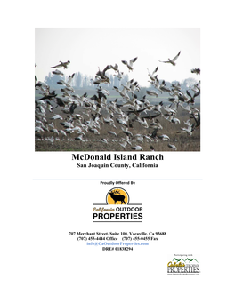 Mcdonald Island Ranch San Joaquin County, California