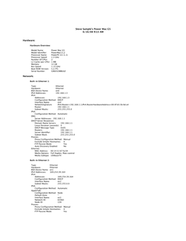 System Profile