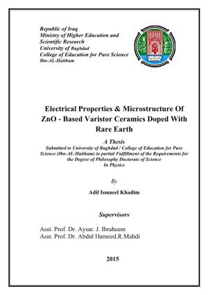 Electrical Properties & Microstructure Of