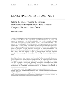 CLARA Special Issue 2020 No. 1 K