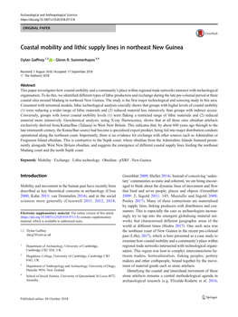 Coastal Mobility and Lithic Supply Lines in Northeast New Guinea