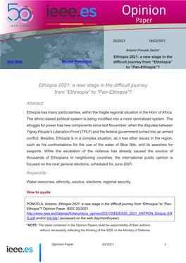 Ethiopia 2021: a New Stage in the Visit Web Receive Newsletter Difficult Journey from “Ethniopia”