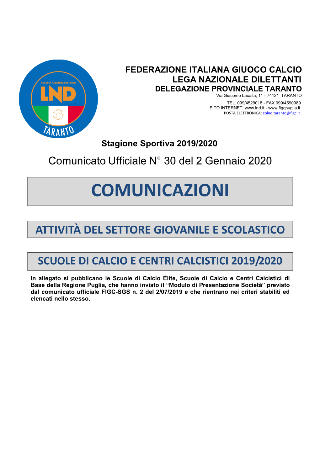 Comunicazioni