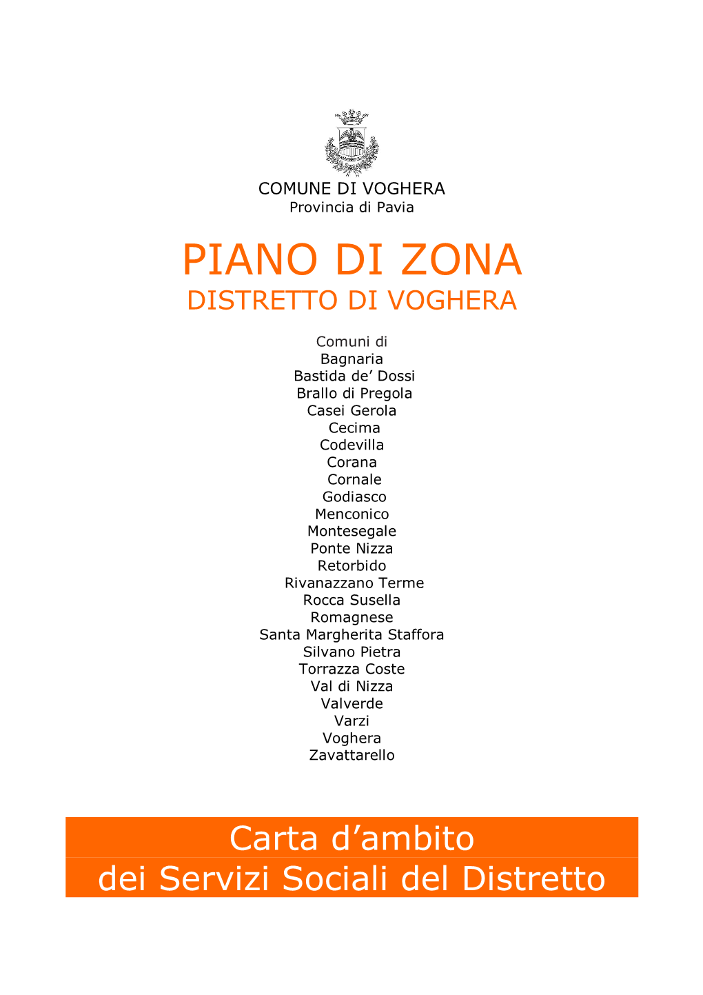 Piano Di Zona Distretto Di Voghera