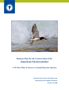 Business Plan for the Conservation of the American Oystercatcher