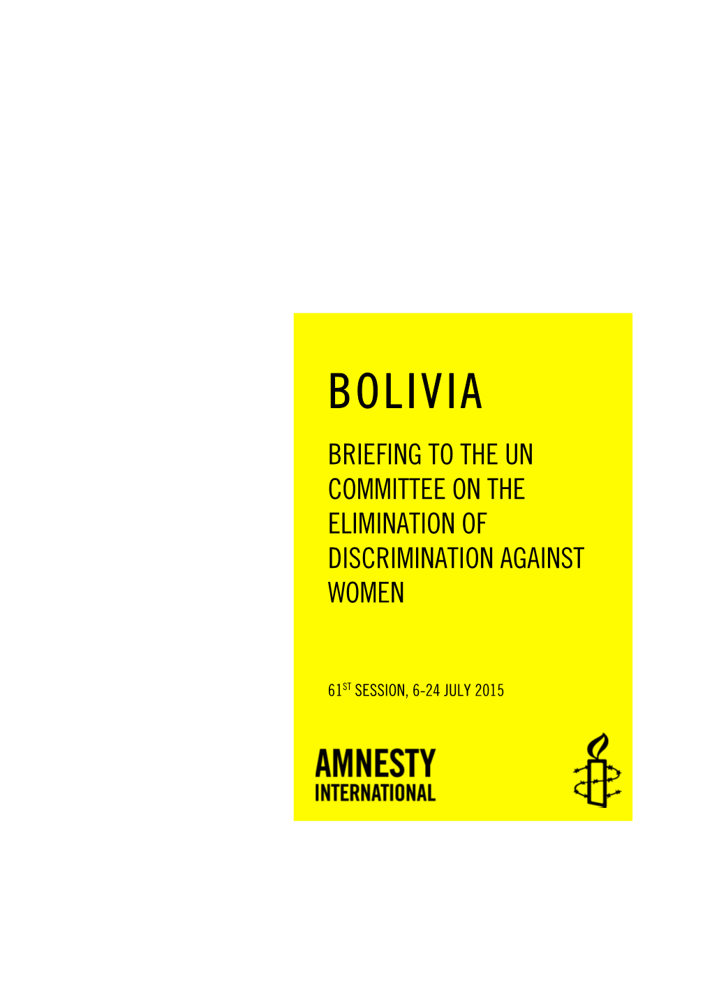 BOLIVIA-Briefing to the UN