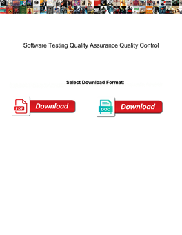 Software Testing Quality Assurance Quality Control