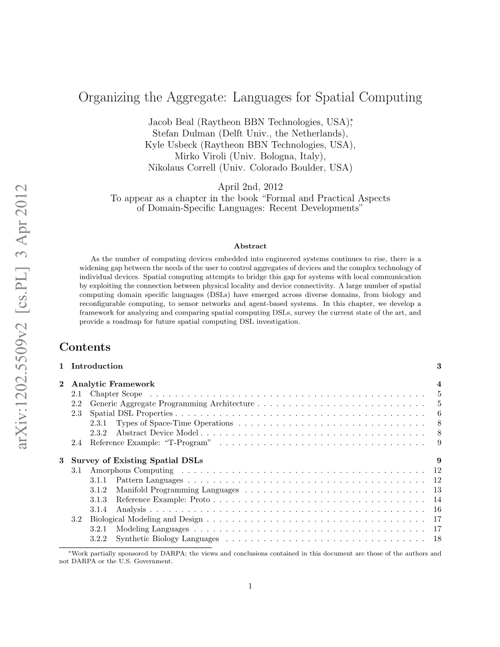 Organizing the Aggregate: Languages for Spatial Computing