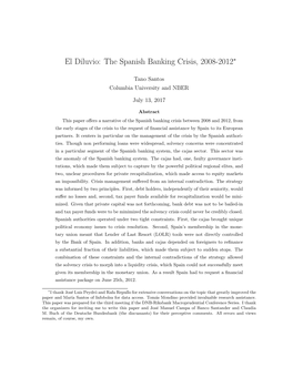 El Diluvio: the Spanish Banking Crisis, 2008-2012∗