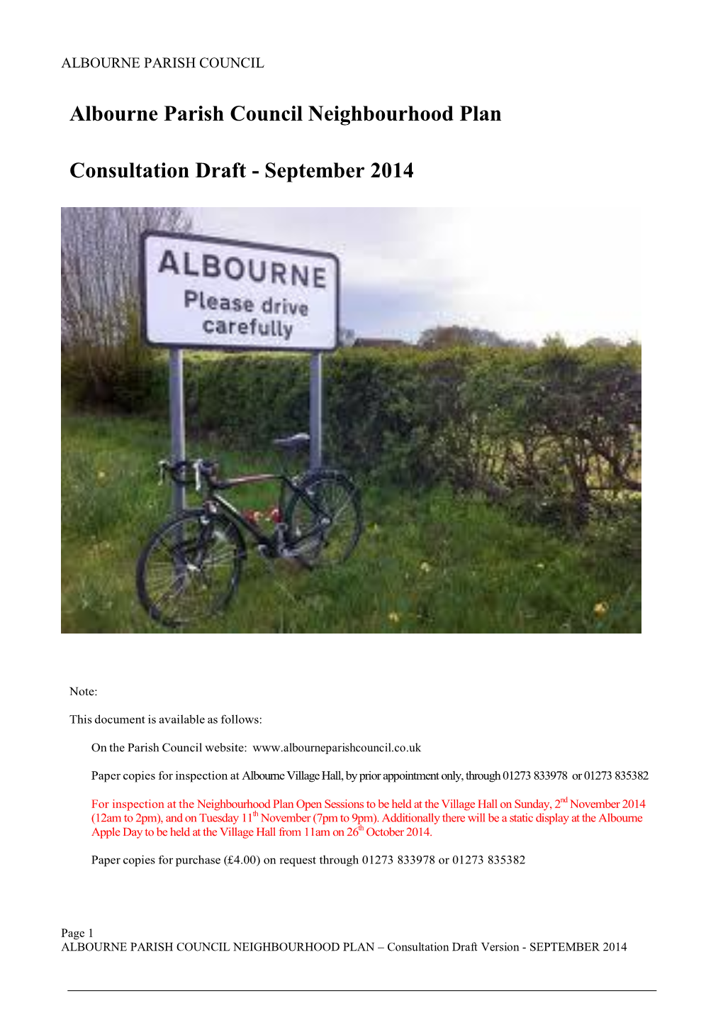 Albourne Parish Council Neighbourhood Plan Consultation